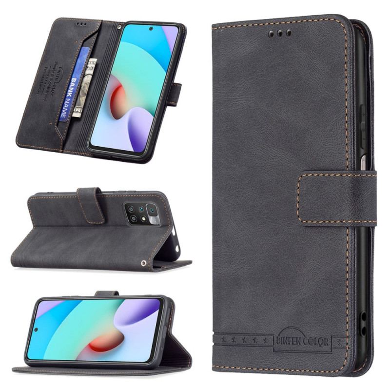 Capa De Couro Para Xiaomi Redmi 10 Rfid Binfen Cor