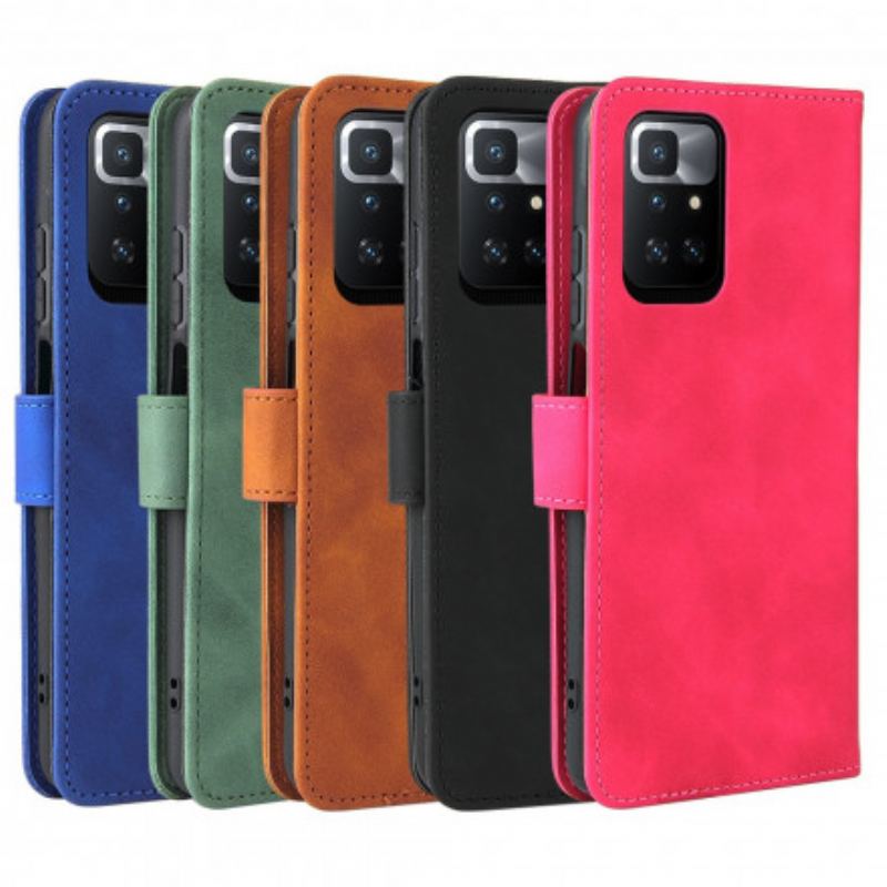 Capa De Couro Para Xiaomi Redmi 10 Toque De Pele