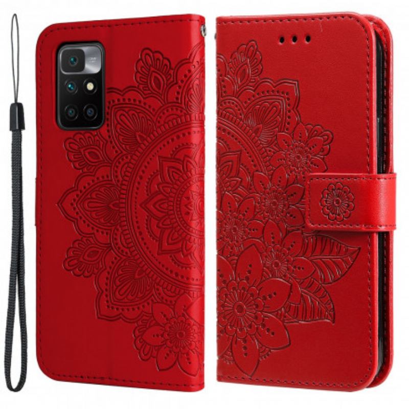 Capa Em Pele Para Xiaomi Redmi 10 Mandala