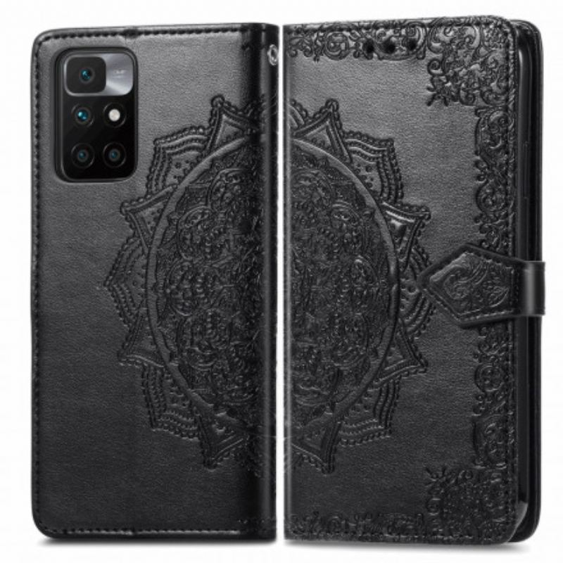 Capa Em Pele Para Xiaomi Redmi 10 Mandala Idade Média