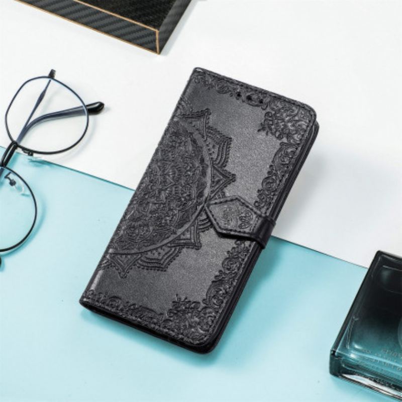 Capa Em Pele Para Xiaomi Redmi 10 Mandala Idade Média