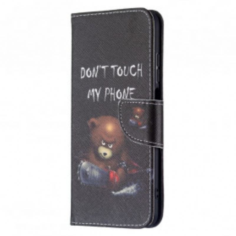 Capa Em Pele Para Xiaomi Redmi 10 Urso Perigoso