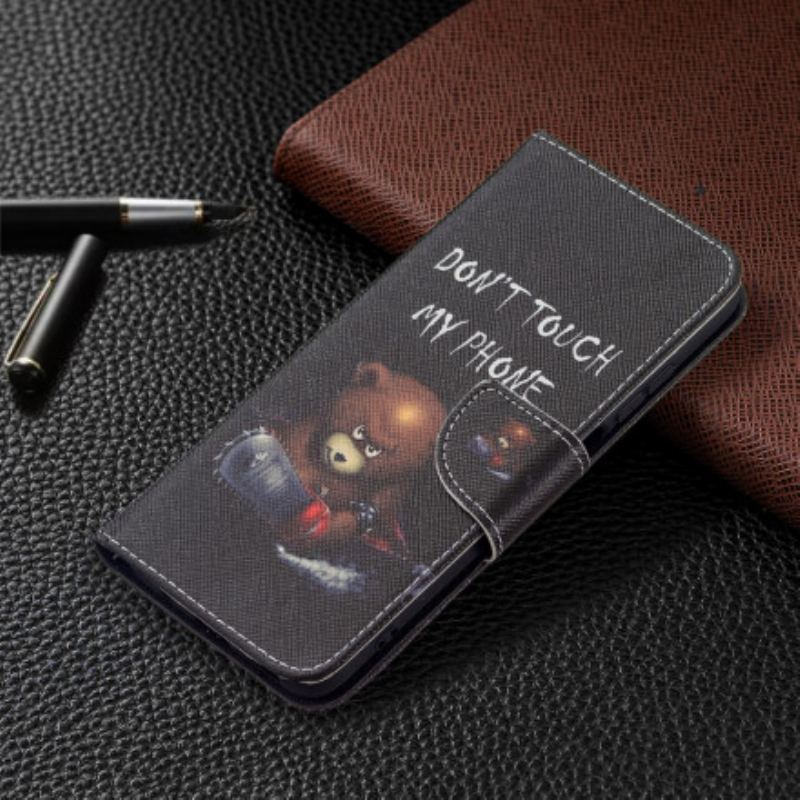 Capa Em Pele Para Xiaomi Redmi 10 Urso Perigoso