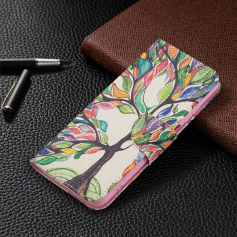 Capa Flip Para Xiaomi Redmi 10 Árvore Colorida