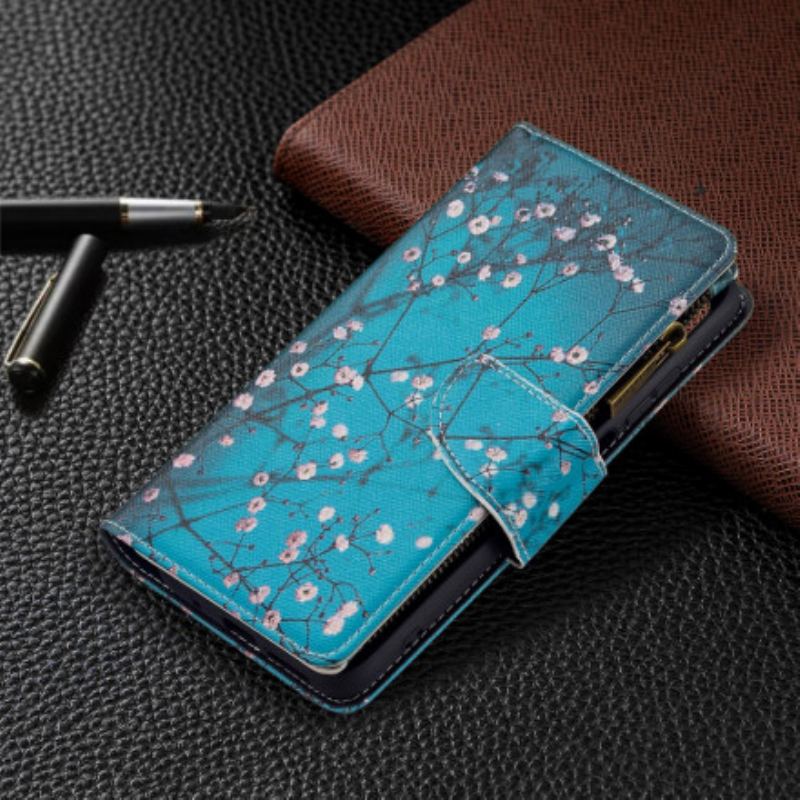 Capa Flip Para Xiaomi Redmi 10 Bolso De Árvore Com Zíper