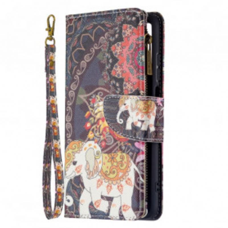 Capa Flip Para Xiaomi Redmi 10 Bolso Elefante Com Zíper