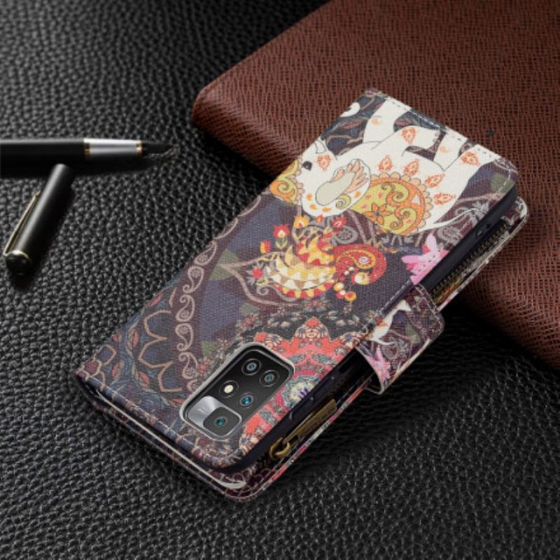 Capa Flip Para Xiaomi Redmi 10 Bolso Elefante Com Zíper