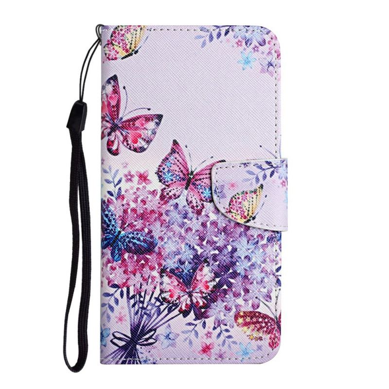 Capa Flip Para Xiaomi Redmi 10 Buquê De Flores E Borboletas