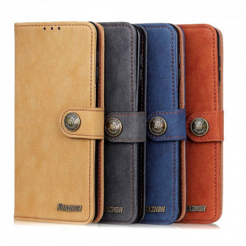 Capa Flip Para Xiaomi Redmi 10 Couro Dividido Retrô Khazneh