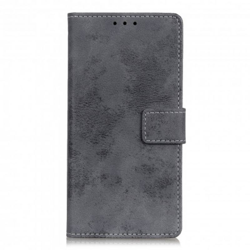 Capa Flip Para Xiaomi Redmi 10 Efeito Couro Vintage