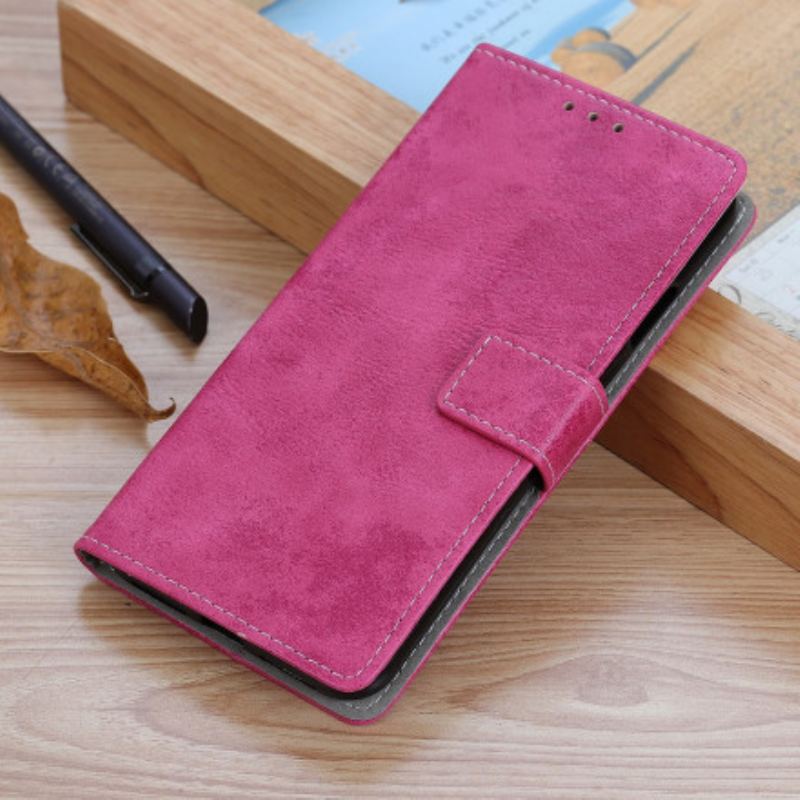 Capa Flip Para Xiaomi Redmi 10 Efeito Couro Vintage