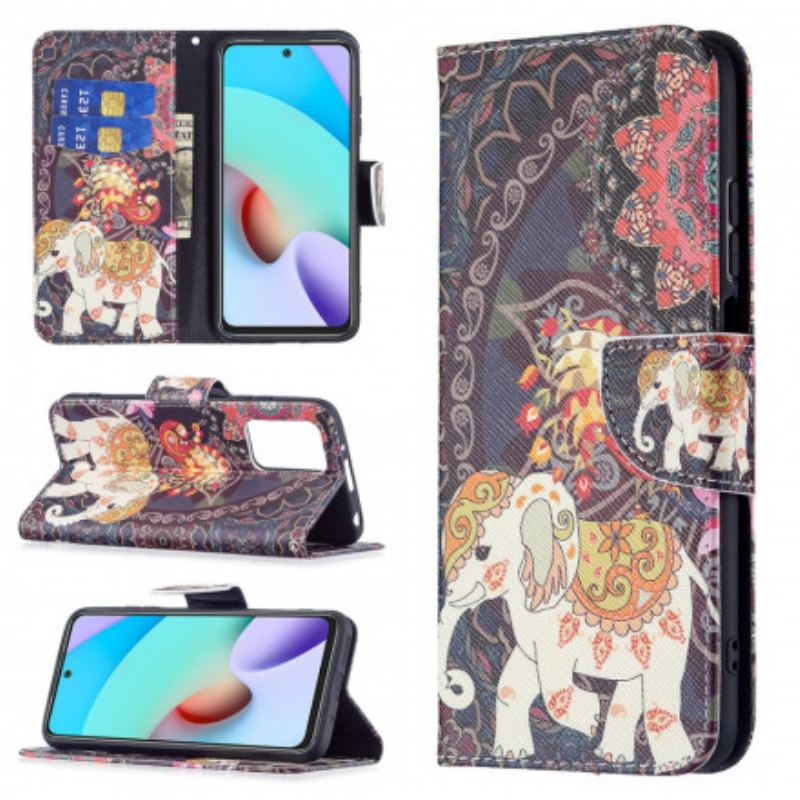 Capa Flip Para Xiaomi Redmi 10 Elefantes Indianos