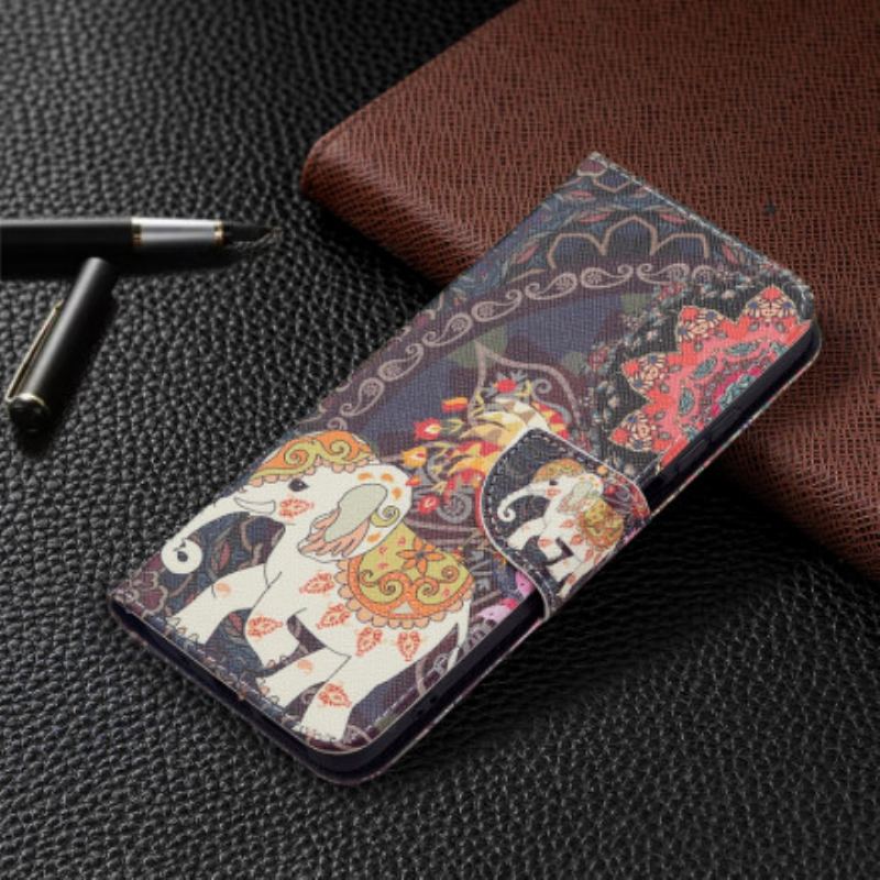 Capa Flip Para Xiaomi Redmi 10 Elefantes Indianos