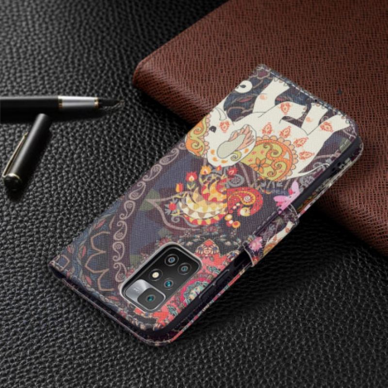 Capa Flip Para Xiaomi Redmi 10 Elefantes Indianos