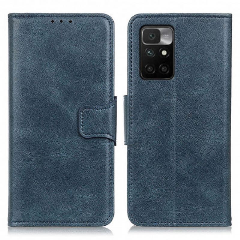 Capa Flip Para Xiaomi Redmi 10 Fecho Reversível Efeito Couro