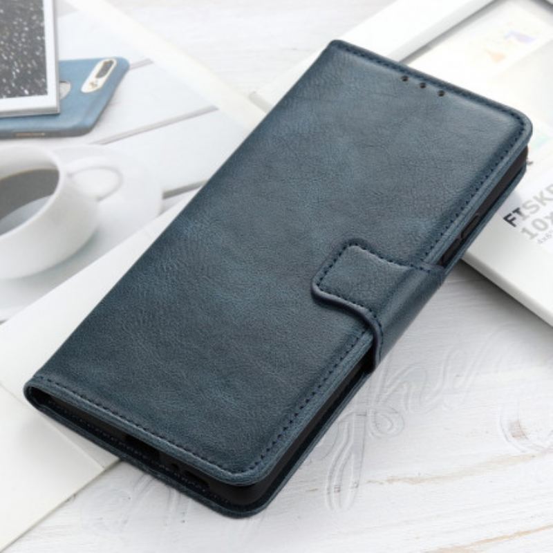 Capa Flip Para Xiaomi Redmi 10 Fecho Reversível Efeito Couro