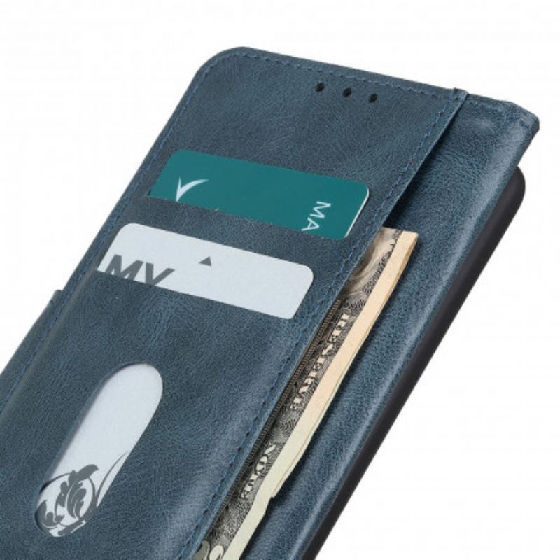 Capa Flip Para Xiaomi Redmi 10 Fecho Reversível Efeito Couro