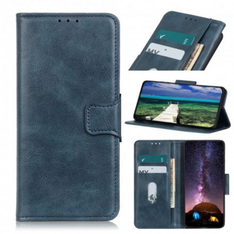 Capa Flip Para Xiaomi Redmi 10 Fecho Reversível Efeito Couro