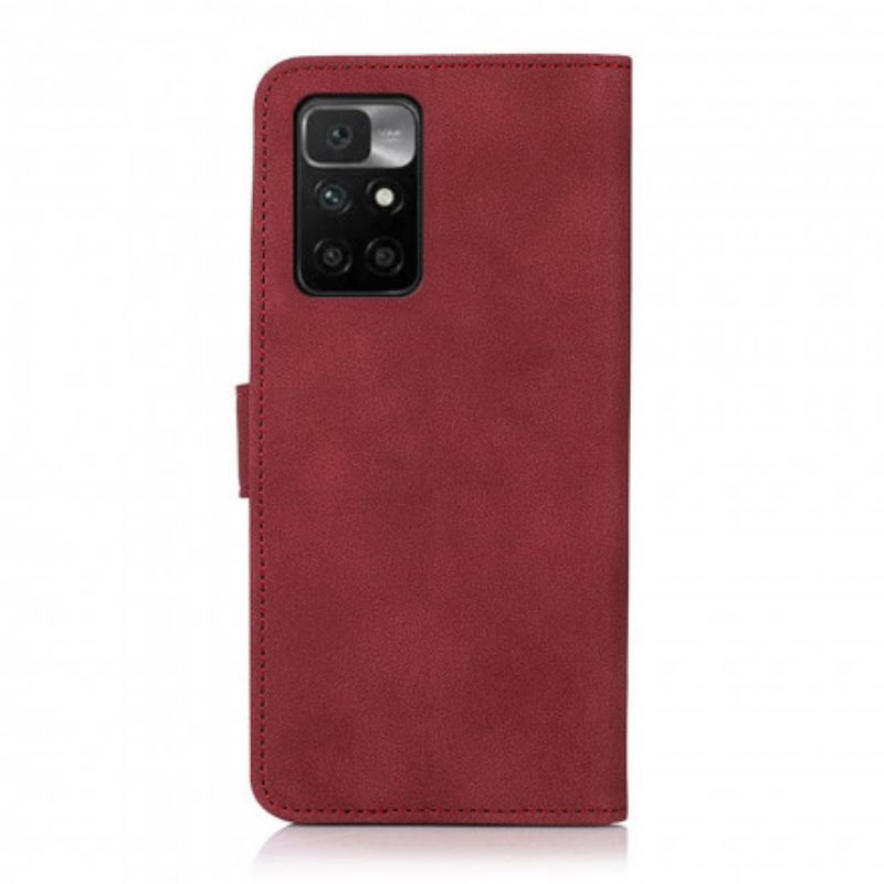 Capa Flip Para Xiaomi Redmi 10 Khazneh Textura Efeito Couro