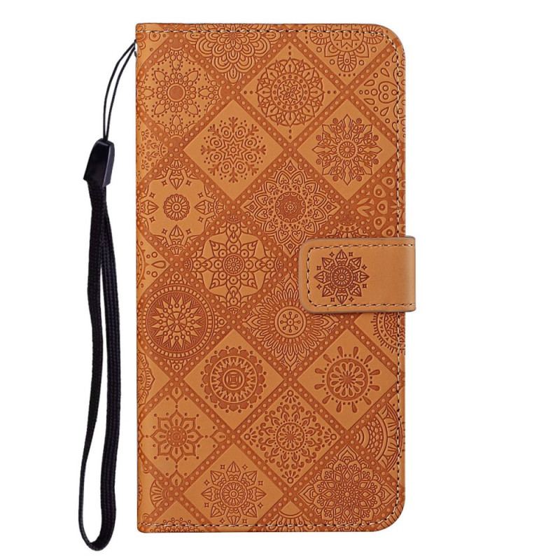 Capa Flip Para Xiaomi Redmi 10 Padrão De Tapeçaria