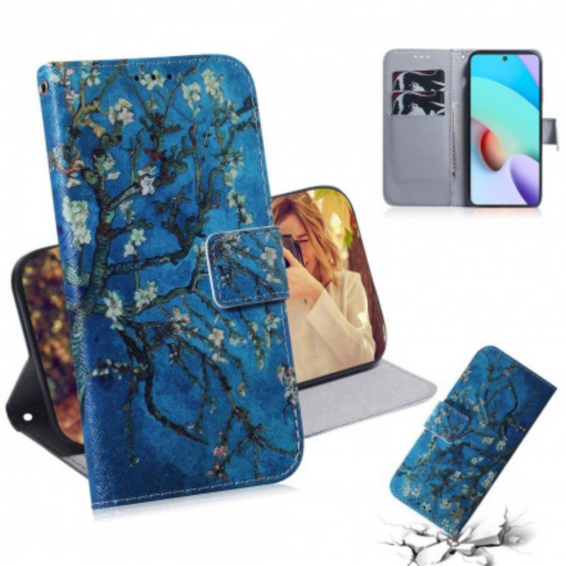 Capa Flip Para Xiaomi Redmi 10 Ramo De Árvore Florido