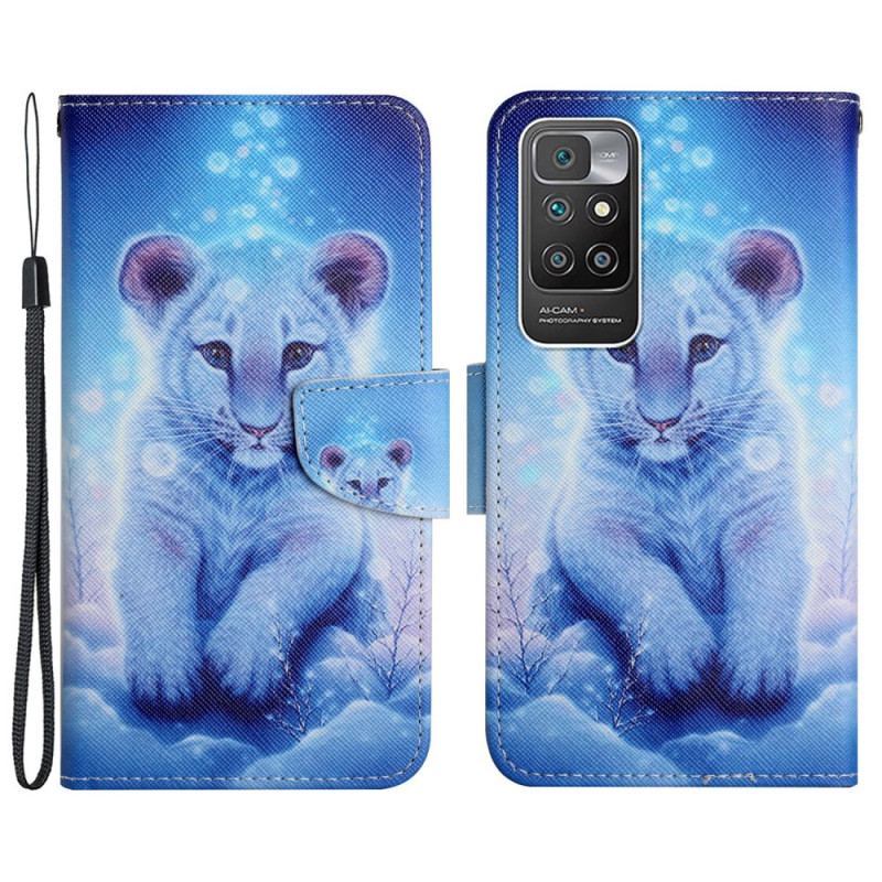 Capa Flip Para Xiaomi Redmi 10 Tigre De Neve