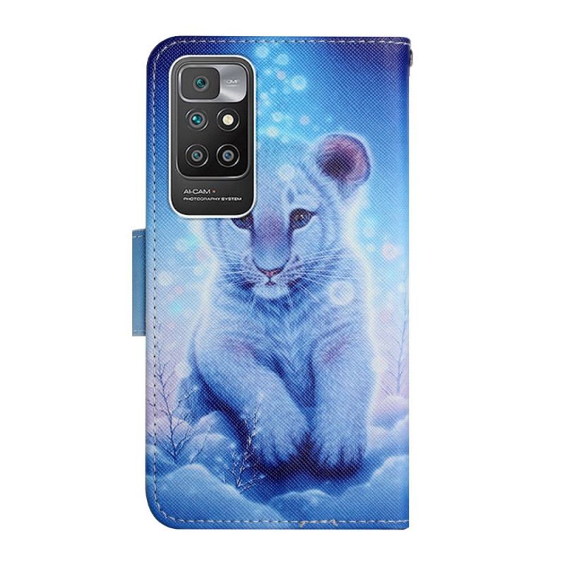 Capa Flip Para Xiaomi Redmi 10 Tigre De Neve