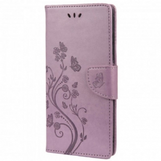 Capa Folio Para Xiaomi Redmi 10 Borboletas E Flores Asiáticas