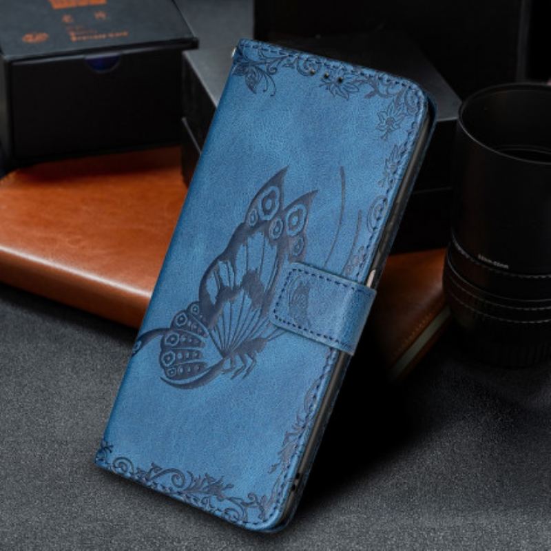 Capa Folio Para Xiaomi Redmi 10 De Cordão Borboleta De Tiras Barroca