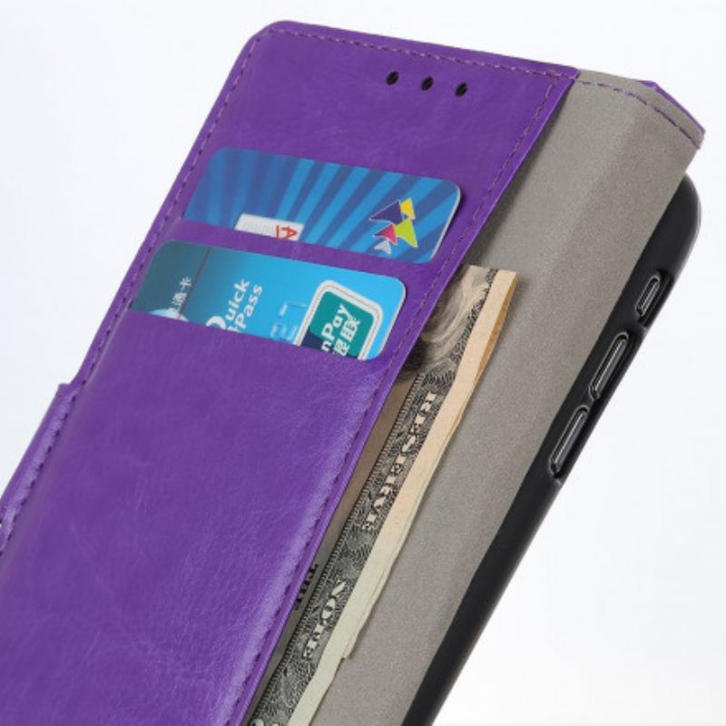 Capa Folio Para Xiaomi Redmi 10 Efeito Couro Brilhante Simples