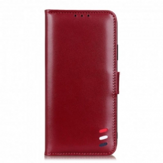 Capa Folio Para Xiaomi Redmi 10 Efeito Couro Tricolor