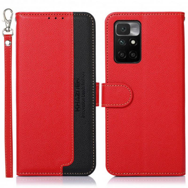 Capa Folio Para Xiaomi Redmi 10 Estilo Lichia Rfid Khazneh