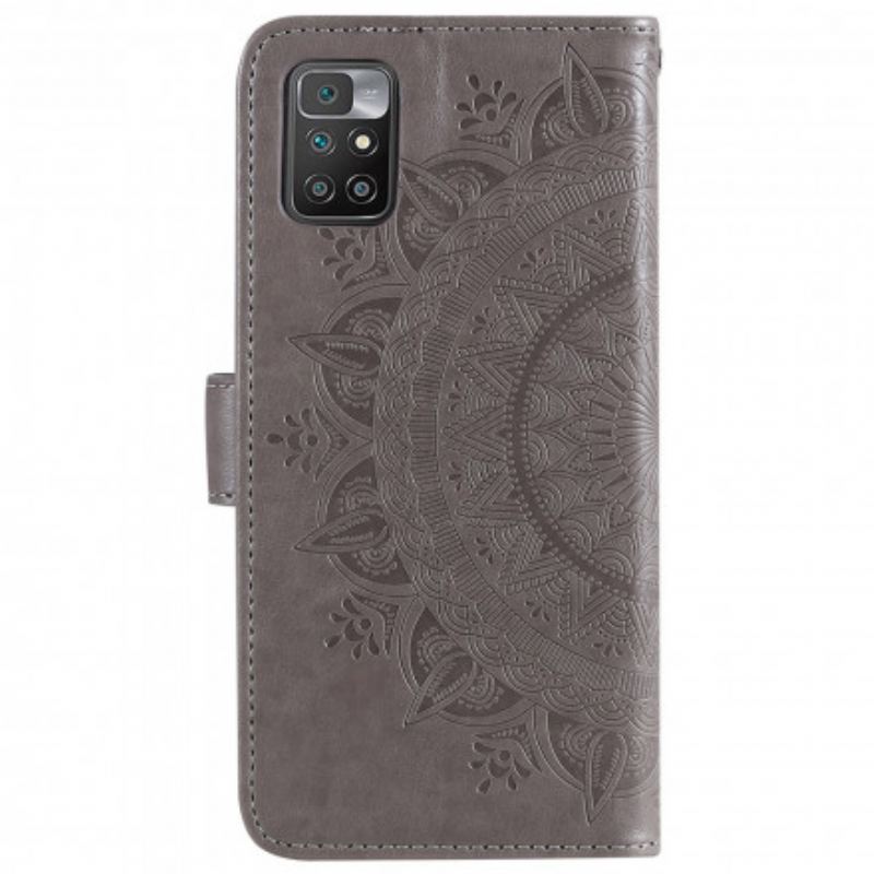 Capa Folio Para Xiaomi Redmi 10 Mandala Do Sol