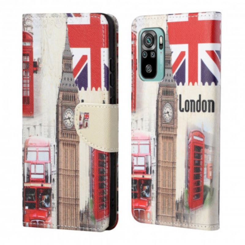 Capa Folio Para Xiaomi Redmi 10 Vida Em Londres