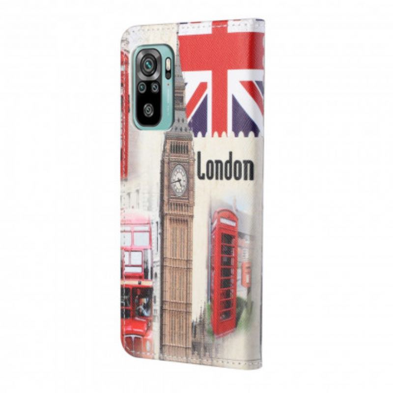 Capa Folio Para Xiaomi Redmi 10 Vida Em Londres