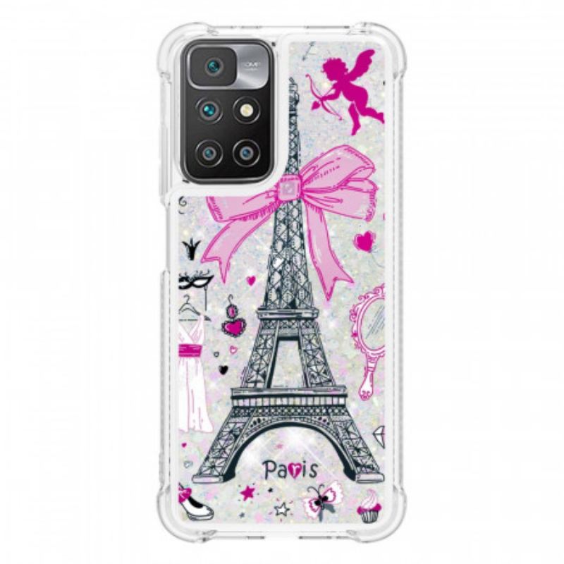 Capa Para Xiaomi Redmi 10 As Lantejoulas Da Torre Eiffel