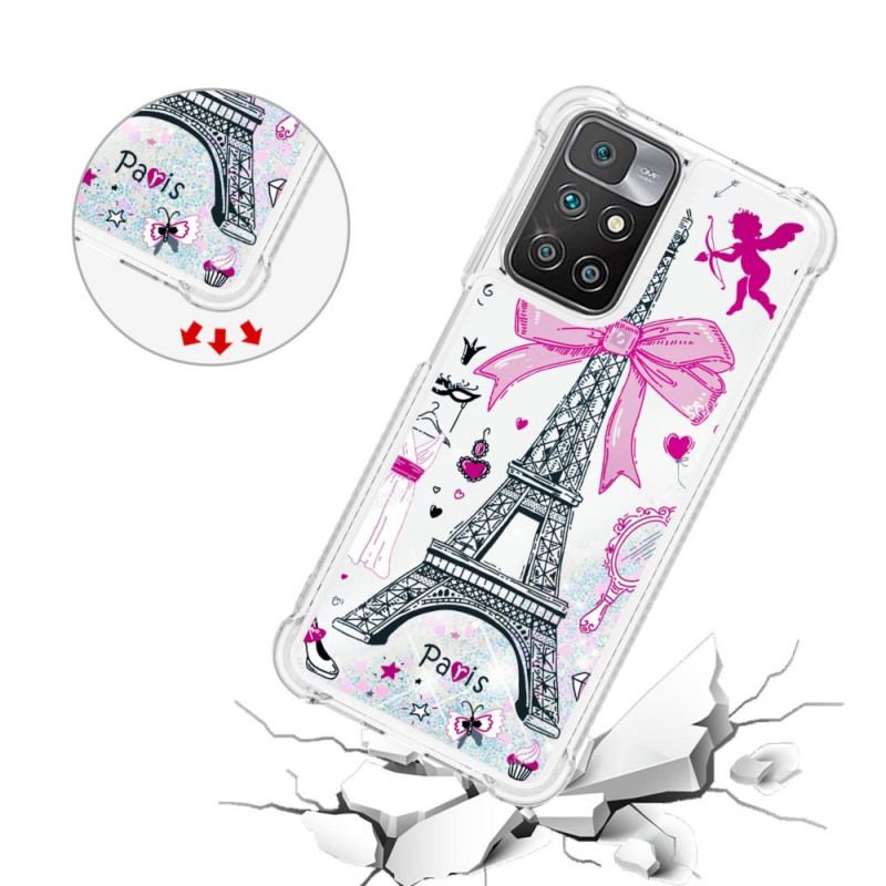 Capa Para Xiaomi Redmi 10 As Lantejoulas Da Torre Eiffel