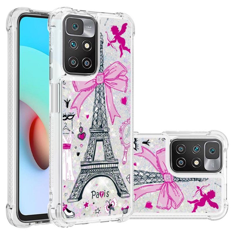 Capa Para Xiaomi Redmi 10 As Lantejoulas Da Torre Eiffel