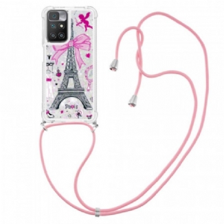 Capa Para Xiaomi Redmi 10 De celular Na Torre Eiffel Cordon