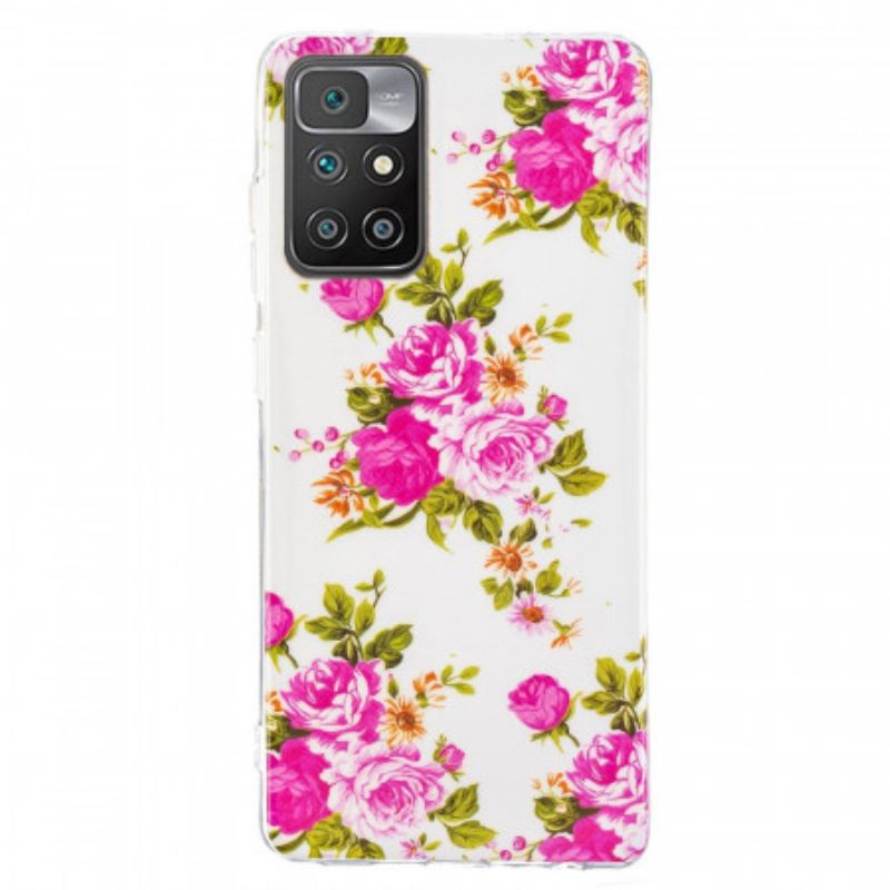 Capa Para Xiaomi Redmi 10 Flores Da Liberdade Fluorescentes