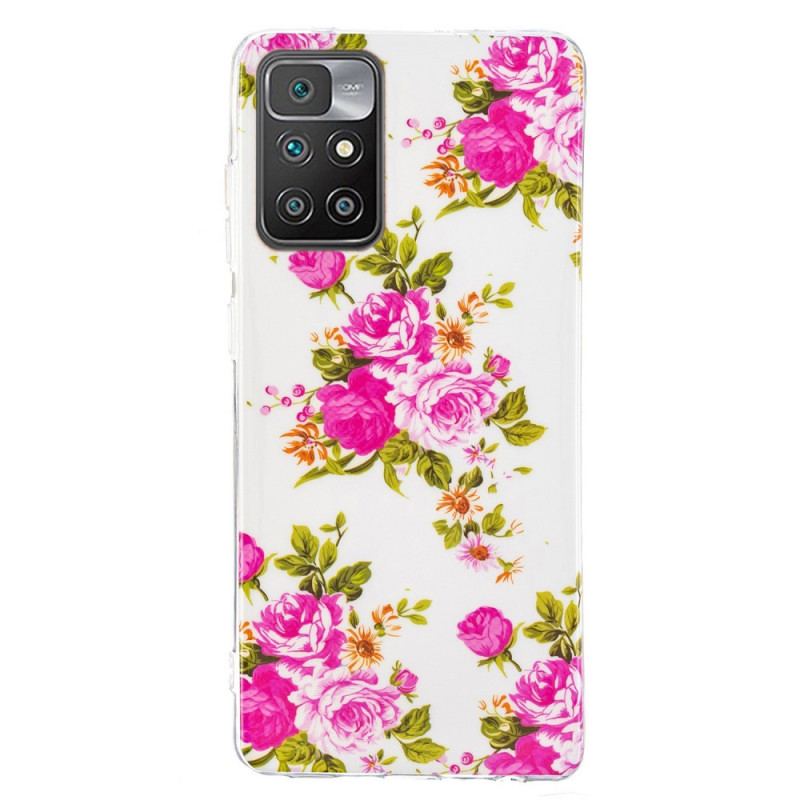 Capa Para Xiaomi Redmi 10 Flores Da Liberdade Fluorescentes