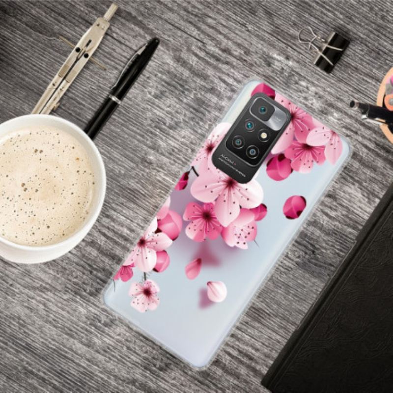 Capa Para Xiaomi Redmi 10 Pequenas Flores Cor De Rosa