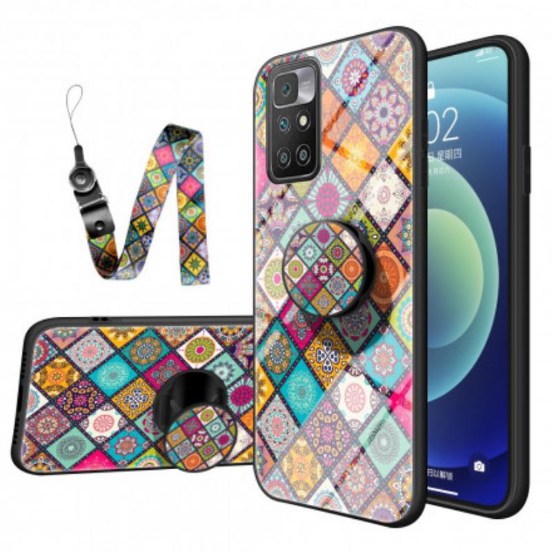 Capa Para Xiaomi Redmi 10 Suporte Magnético Patchwork