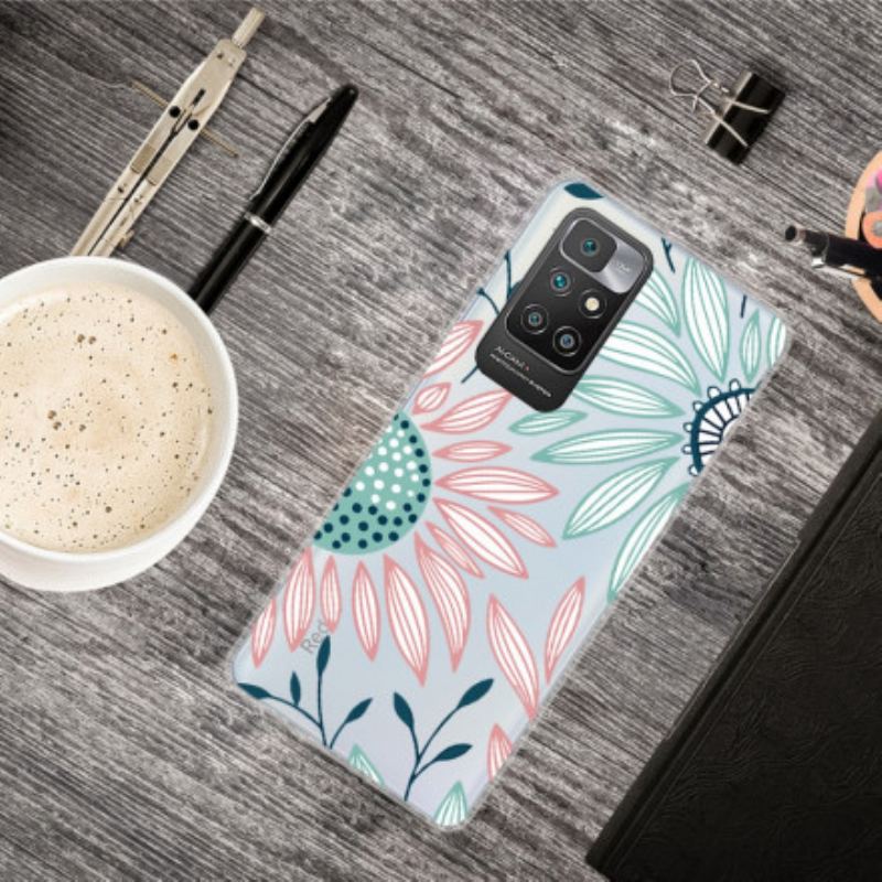 Capa Para Xiaomi Redmi 10 Uma Flor Transparente