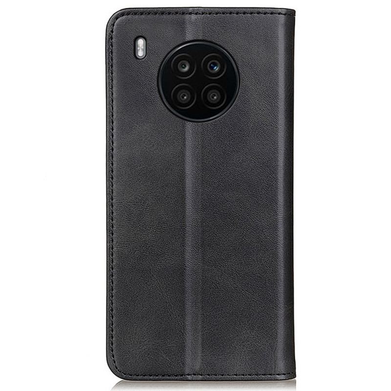 Capa De Celular Para Honor 50 Lite Flip Couro Rachado Elegância