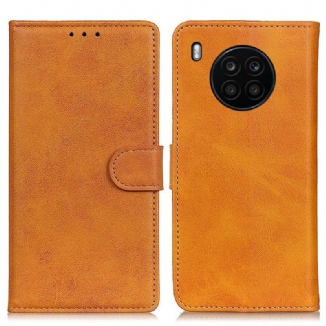 Capa Flip Para Honor 50 Lite Efeito De Couro Fosco