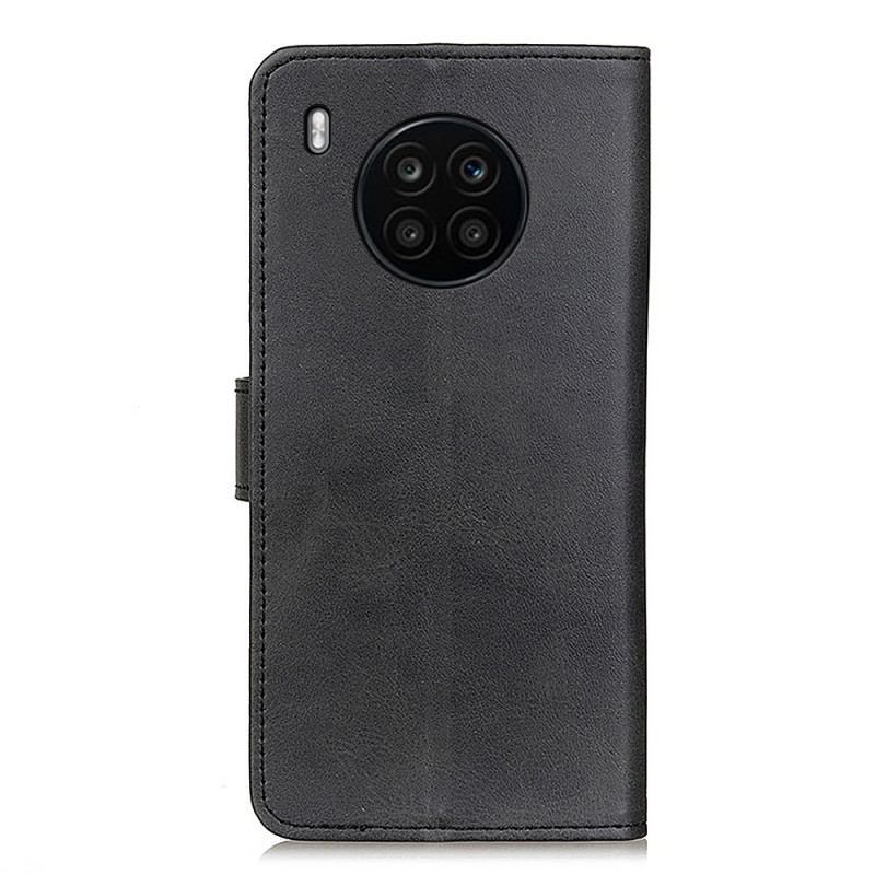 Capa Flip Para Honor 50 Lite Efeito De Couro Fosco