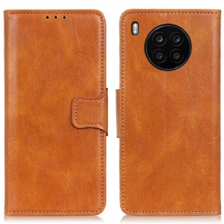 Capa Flip Para Honor 50 Lite Fecho Reversível Efeito Couro