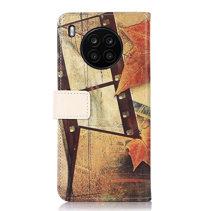 Capa Flip Para Honor 50 Lite Torre Eiffel No Outono