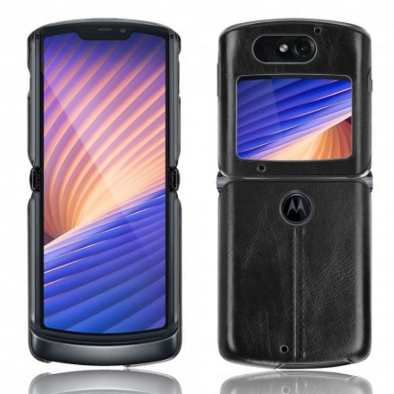 Capa Para Motorola Razr 5G Costura De Couro Falso